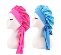 TMTGTS Lot de 2 bonnets de sommeil antidérapants et réglables - Avec bande élastique - Pour tous les types de cheveux (9# + 10#)