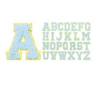 TMTGTS Lot de 26 écussons en chenille - Autocollants - Lettres de l'alphabet - À repasser - Pour le bricolage, les ordinateurs portables, les vêtements, les chaussures, les robes de mariée, les