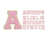 TMTGTS Lot de 26 écussons en chenille - Autocollants - Lettres de l'alphabet - À repasser - Pour le bricolage, les ordinateurs portables, les vêtements, les chaussures, les robes de mariée, les