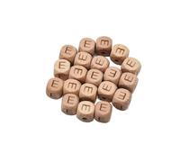 TMTGTS Lot de 26 perles en bois avec lettres de l'alphabet - Perles de bricolage - Perles en bois pour bricolage - Bracelets - Porte-clés - Anneau de dentition - Jeux de scrabble