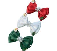 TMTGTS Lot de 3 barrettes à cheveux en satin - Pour Noël, les fêtes de Noël, les costumes, les photomatons