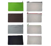 TMTGTS Lot de 8 trousses vierges en toile de coton avec fermeture éclair pour le bricolage, les voyages, le maquillage, l'école, le rangement, la peinture, Mixed8#, 12*21cm
