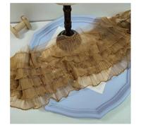 TMTGTS Ruban à volants en mousseline de soie 15 cm x 10 m, cinquième couche, bord en dentelle, tissu plissé, bordure à volants, bordure plissée, bordure en mousseline de soie, bord en dentelle