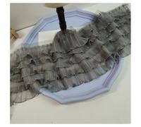 TMTGTS Ruban à volants en mousseline de soie 15 cm x 3 m cinquième couche plissé en tulle - Bord en dentelle - Bordure plissée - Bordure à volants - Bordure plissée - Bordure en mousseline de soie