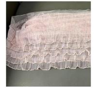 TMTGTS Ruban à volants en mousseline de soie 15 cm x 3 m cinquième couche plissé en tulle - Bord en dentelle - Bordure plissée - Bordure à volants - Bordure plissée - Bordure en mousseline de soie