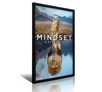 TMWHONG Mindset Is Everything Poster sur toile avec citation de lion inspirante - Décoration murale - 30 x 45 cm