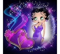 TMXON 5D DIY Diamant Broderie Dessin Animé Betty Boop Amour Diamant Peinture Diamant Mosaïque Kit Couture Maison Art 30x40CM