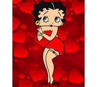 TMXON Betty Boop Love Heart Diamond Painting Kits de point de croix Art de haute qualité Dessin animé 3D Couleur des diamants 30x40CM