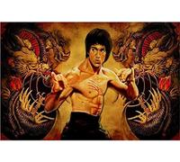 TMXON Kit de peinture diamant 5D à faire soi-même pour adultes, kit d'art diamant Bruce Lee par numéro, broderie strass en cristal, artisanat pour décoration de bureau 30 x 40 cm