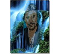 TMXON Peinture diamant 5D Elvis Johnny Hallyday Rock Singer, broderie au point de croix, mosaïque faite à la main, 30 x 40 cm