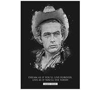 TMXON Peinture diamant 5D pour adultes et enfants, citations inspirantes de la star du football, image de James Dean, bricolage, point de croix, artisanat, broderie en strass en cristal, 40 x 50 cm