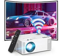 TMY Mini projecteur WiFi 8500 lumens, 1080p FHD pris en charge portable, projecteur de film extérieur synchroniser l'écran de smartphone, compatible avec iOS/Android/PC/clé TV, HDMI, USB, AV TF,
