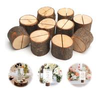 TMZELOA 10 Porte Cartes de Table en Bois, Porte-Cartes de Table Porte-Mémo en Bois Porte Photo Plan de Tables Marque Place Anniversaire, Portes Carte Boiss pour Mariages Restaurants Banquets et Fêtes