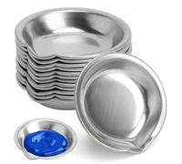 TMZELOA 12 Godets Peinture INOX Mini Palette Ronde 5cm avec Bec Verseur coupelle Peinture réutilisable Palette de mélange pour Artiste école Atelier pour Aquarelle Acrylique