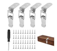 TMZELOA 4 Pièces Fermeture à Levier à Pression en Acier Inoxydable 304, Loquet à Bascule à 90 Degrés avec Mécanisme à Ressort, Fermoir Solide pour Portes, Armoires, Fenêtres et Boîtes