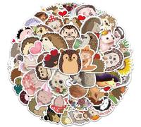 TMZELOA 50 pièces Autocollants de Petits Animaux, Autocollants Hérisson, Autocollants Hérisson avec diverses actions mignonnes, Autocollants de décoration DIY pour ordinateur portable, vélo