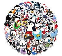 TMZELOA 50 pièces Autocollants de petits animaux, autocollants pingouins, autocollants pingouins avec diverses actions mignonnes, autocollants de décoration DIY pour ordinateur portable, vélo