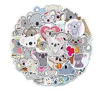 TMZELOA 50 pièces de stickers pour petits animaux, autocollants koala, autocollants koala avec diverses actions mignonnes, autocollants de décoration DIY pour ordinateur portable, vélo