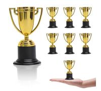 TMZELOA 8 PCS Mini Trophées, Trophée Statuette Trophée Football Trophee en Plastique Mini Champions Trophée pour Fête Anniversaire des Sport Scolaire Cadeaux Invités Récompenses
