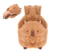 TMZELOA Bouillotte Animaux 1L PVC avec Housse - Bouillotte Peluche Capybara Mignonne, Petite Mini Bouillottes Enfant et Bébé, Douce et Réutilisable, Anti Fuite, Idéale pour Femmes Règles Hiver Cadeau