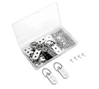TMZELOA Crochets Cadre Photo 30 Pièces - D-Ring en Acier Inoxydable 304 A2-70, Résistants à la Rouille et Haute Charge, Kit d’Accroche Murale pour Tableaux, Miroirs, Décorations à la Maison, Bureau