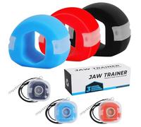 TMZELOA Jawline Trainer Lot de 3 entraîneurs de mâchoire double menton Jawliner Jawline Exerciser et entraînement de la mâchoire 3 résistances pour exercices muscles du visage, fitness et sport