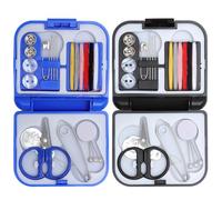 TMZELOA Kit de Couture 2 Pièces Mini Set Couture Portable Petit Kit Couture Voyage Compact avec Aiguilles, Fils, Ciseaux, Boutons, Enfileur et Accessoires Kit Couture Débutant Famille Urgence Cadeau