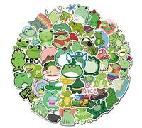 TMZELOA Lot de 50 autocollants pour petits animaux, grenouille - Différentes actions mignonnes - Autocollants décoratifs DIY pour ordinateur portable, vélo