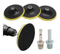 TMZELOA Plateau de Ponçage 125 mm 3 Pièces - Support Velcro M14 avec Adaptateur Tige 8 mm - Accessoire Universel pour Perceuse, Meuleuse, Polisseuse Auto, Bois et Métal