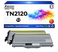 TN-2110 TN2110 TN-2120 TN2120 Pack 2 Toners compatibles pour Brother HL2140 HL2150N HL2170W DCP7030 DCP7040 Noir avec puce 2x2600 pages