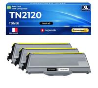 TN-2110 TN2110 TN-2120 TN2120 Pack 3 Toners compatibles pour Brother HL2140 HL2150N HL2170W DCP7030 DCP7040 Noir avec puce 3x2600 pages