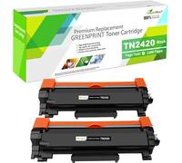 TN-2420 TN2420 Cartouche de Toner Compatible 3000 Pages pour Brother MFC-L2710DW L2710DN L2730DW L2750DW DCP-L2510DN L2530DW HL-L2350DW L2310D L2370DN L2375DW L2370DN (2 * Noirs, Haut rendement).[G509
