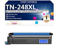 TN-248XL Cartouche de Toner de Remplacement Compatible TN-248XL BK/C/M/Y Grand Rendement pour Brother HL-L8230CDW HL-L8240CDW HL-L3220CDW MFC-L8340CDW Imprimante,Cyan-1 Pack