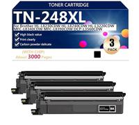 TN-248XL Cartouche de Toner de Remplacement pour Brother HL-L8230CDW HL-L8240CDW HL-L3220CDW MFC-L8340CDW MFC-L8390CDW DCP-L3560CDW Imprimante, 3000 Pages,Black-3 Pack