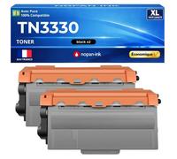 TN-3330 TN3330 Pack 2 Toners compatibles pour Brother DCP-8110DN DCP-8250DN HL-5440D HL-5450DN HL-5470DW Noir Haute Capacité avec puce