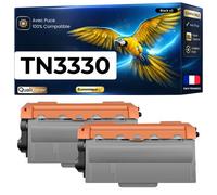 TN-3330 TN3330 Pack 2 Toners compatibles pour Brother DCP-8110DN DCP-8250DN HL-5440D HL-5450DN HL-5470DW Noir Haute Capacité avec puce