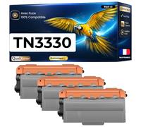 TN-3330 TN3330 Pack 3 Toners compatibles pour Brother DCP-8110DN DCP-8250DN HL-5440D HL-5450DN MFC-8510DN Noir Haute Capacité avec Puce 8000 Pages