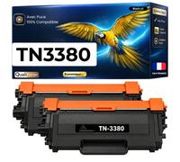 TN-3380 TN3380 Pack 2 Toners compatibles pour Brother DCP-8110DN DCP-8250DN HL-5440D HL-5450DN HL-5470DW Noir Haute Capacité avec puce