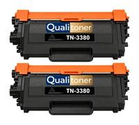 TN-3380 TN3380 Pack 2 Toners compatibles pour Brother DCP-8110DN DCP-8250DN HL-5440D HL-5450DN HL-5470DW Noir Haute Capacité avec puce