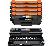 TN-3380 TN3380 TN-3330 TN3330 Pack 4 Toners avec DR-3300 DR3300 Tambour compatible pour Brother Noir Haute Capacité avec puce