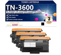 TN-3600 Cartouche de Toner Haute Capacité de Rechange pour Brother HL-L5210DN L5210DW L5215DN L6415DW L6210DW L6210DWT L6410DN Imprimantes ,Black-3 Pack