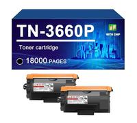 TN-3660P Cartouche De Toner Compatible pour Brother DCP-L5510DW HL-L5210DN L5210DW L5215DN L6210DW L6410DN L6415DN MFC-L5710DN L5710DW L5715DN L6710DW L6910DN L6915DN EX910,TN3660P-2 Pack