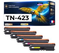 TN-423 TN423 TN-421 TN421 Compatible pour Brother DCP-L8410CDW HL-L8260CDW HL-L8360CDW MFC-L8690CDW MFC-L8900CDW Pack 5 Toners 2 Noirs 1 Cyan 1 Magenta 1 Jaune