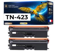 TN-423 TN423 TN-421 TN421 Compatible pour Brother DCP-L8410CDW HL-L8260CDW HL-L8360CDW MFC-L8690CDW MFC-L8900CDW Pack 2 Toners Noir Haute capacité avec Puce 6500 Pages