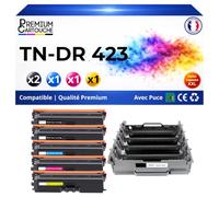 TN-423 TN423 TN-421 TN421 DR421 DR-421 Compatible pour Brother DCP-L8410CDW HL-L8260CDW HL-L8360CDW MFC-L8690CDW Pack 4 Toners + 1 Tambour 4 Couleurs