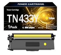 TN-433BK TN-433C TN-433M TN-433Y Cartouche De Toner Compatible pour Brother | Pour HL-L8360CDW HL-L8360CDWT HL-L9310CDW MFC-L8895CDW MFC-L8900CDW MFC-L9570CDW - Avec Puce,Yellow