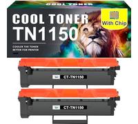 TN1150 Cartouche de Toner Noir: Remplacement Compatible pour Brother TN-1150 TN 1150 HL-L1240W HL-L1242W HL-L1242WXL DCP-L1640W DCP-L1642W DCP-L1642WXL DCP-L1660W (Noir 2-Pack)