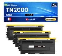 TN2000 TN2005 TN350 Pack 3 Toners compatibles pour Brother HL 2030 2040 2070N DCP 7010 7020 MFC 7420 7820 Noir avec puce 2500 pages