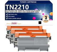 TN2210 Cartouche de Toner Compatible pour Brother HL-2240 HL-2240D HL2270DW FAX-2940 FAX-2845 FAX-2840 DCP-7055 DCP-7060D Imprimantes, Haut Rendement 2600 Pages Impression Nette,Black-3 Pack