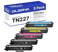 TN227 Lot de 5 cartouches de toner à haut rendement de rechange pour Brother TN227 TN-227BK/C/M/Y TN-223 à haut rendement Fonctionne avec Brother MFC-L3770CDW HL-L3290CDW HL-L3270CDW MFC L3750CDW |